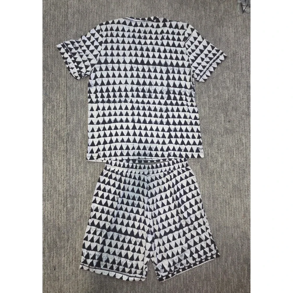 Cosabella Studio 181 Mens Pajama Set Black White Geometric Triangle Sleepwear